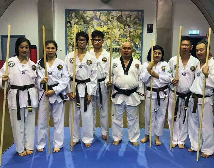 Center: Grand Master and Technical Director of Hoshinsul Department Do Quang Trung (at center), 8th Dan Kangdukwon, 5th Dan Hapkido and 5th dan in traditional martial arts of Vietnam