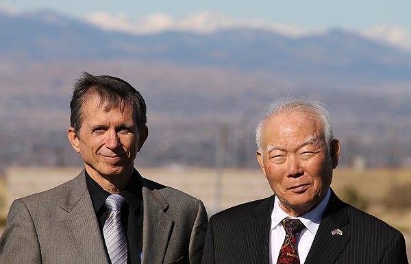 The author with Grand Master Hwa Chong at 2015 summit meeting of Kangdukwon grandmasters in Castle Rock, Colorado.