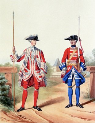 Soldier and officer of the Gardes Suisses in French service in 1757